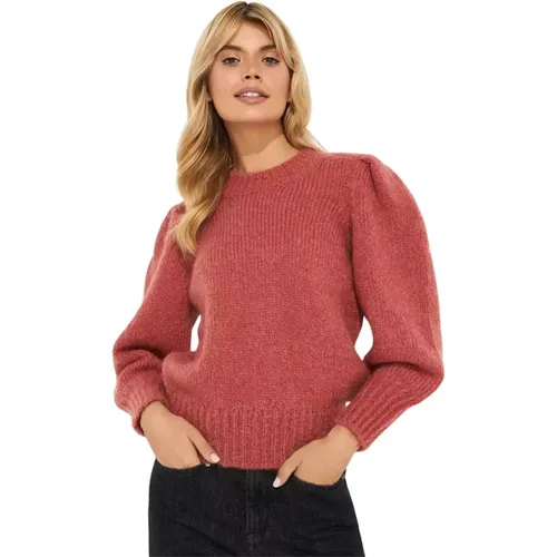 Roter Emma Pullover Gerippter Rundhalsausschnitt Puffärmel , Damen, Größe: M - Isabel marant - Modalova