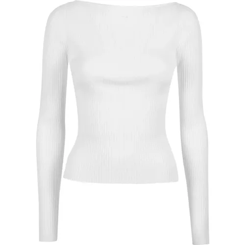 Sweatshirt mit Rippenstrick , Damen, Größe: M - Courrèges - Modalova
