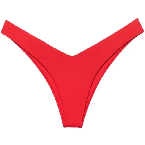 Roter Doppellagiger V-Silhouette Hochgeschnittener Strandbekleidung - Frankies Bikinis - Modalova