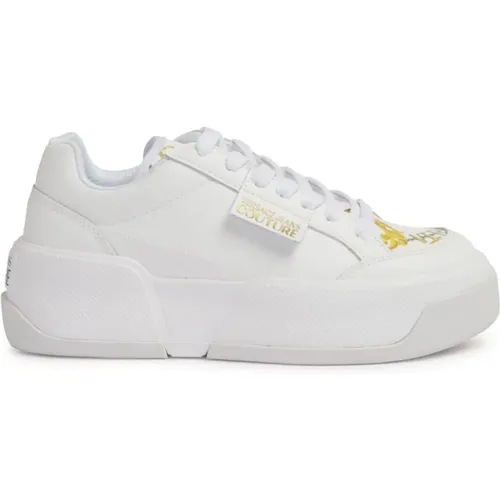 Weiße Sneakers Stilvolles Modell , Damen, Größe: 36 EU - Versace Jeans Couture - Modalova