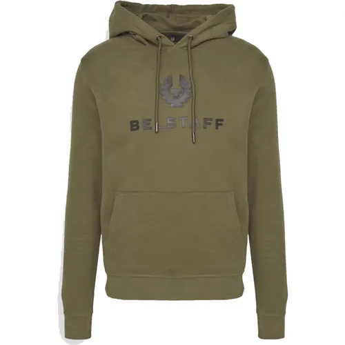 Signature Sweatshirt Hoodie in True Olive-S , male, Sizes: S - Belstaff - Modalova