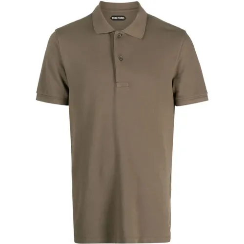 Cotton piquet polo shirt , male, Sizes: L, 3XL - Tom Ford - Modalova