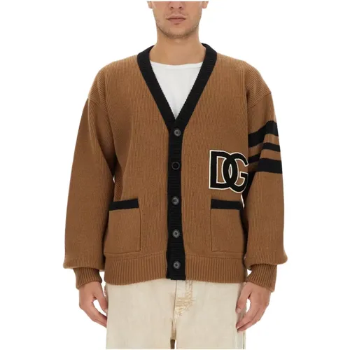 Rib Wool Cardigan , male, Sizes: S, M, L - Dolce & Gabbana - Modalova