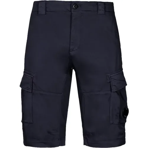 Stretch Sateen Cargo Shorts with Reinforced Belt Loops and Multiple Pockets , male, Sizes: M, S, XL, L - C.P. Company - Modalova