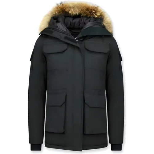 Women Winter Coat Mid-length - Fur Collar Parka - 7603Z , female, Sizes: XL, S, L, XS, M - Matogla - Modalova