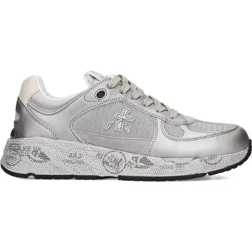 Silver Suede Leather Sneakers , female, Sizes: 8 UK, 7 UK, 4 UK, 3 UK, 6 UK, 5 UK - Premiata - Modalova