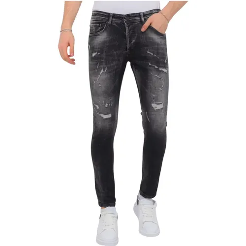 Zerstörte Farbspritzer Jeans Herren Slim Fit - 1086 , Herren, Größe: W29 - Local Fanatic - Modalova