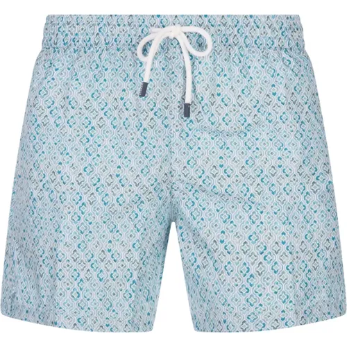 Blue Majolica Swim Shorts , male, Sizes: 2XL, XL, L - Fedeli - Modalova