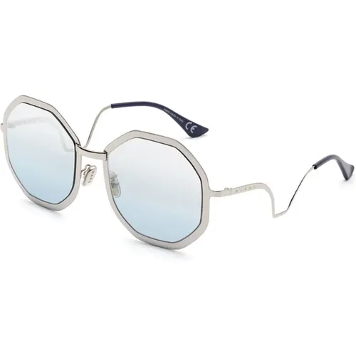 Silberne Metall Sonnenbrille , unisex, Größe: 58 MM - Marni - Modalova