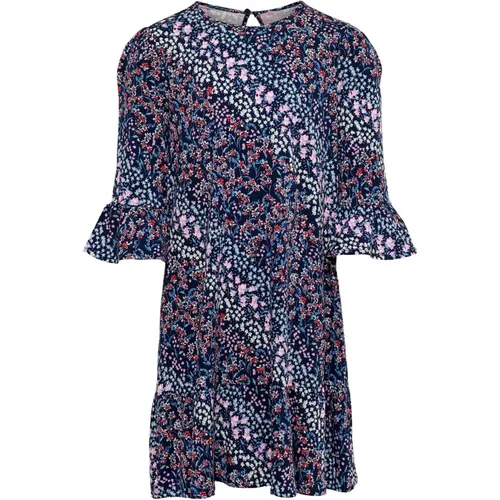 Blaues Kleid - Sommerliches Muster - Only - Modalova
