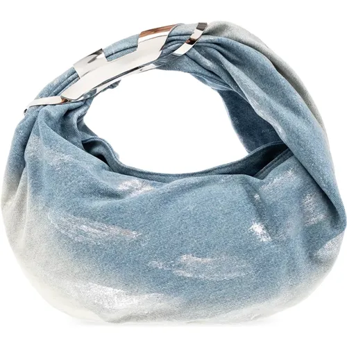 ‘Grab-D Hobo Small’ denim shoulder bag , female, Sizes: ONE SIZE - Diesel - Modalova