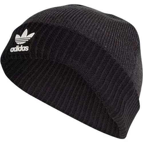 Schwarzer Hut mit variiertem Muster und weißem Gummi-Logo - adidas Originals - Modalova