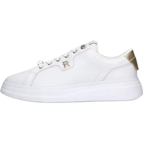 Weiße Low-Top-Sneakers Pointy Court Hardware , Damen, Größe: 39 EU - Tommy Hilfiger - Modalova