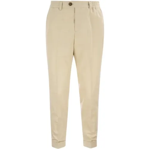 Cotton Linen Cropped Trousers , male, Sizes: W36, W32, W34, W33, W38 - PT Torino - Modalova