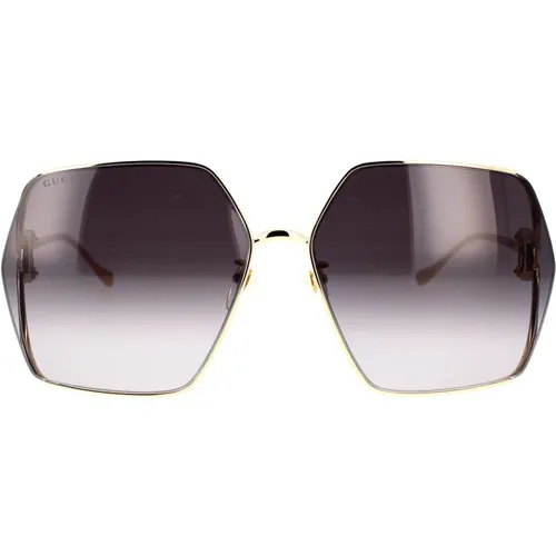 Vintage Oversized Quadratische Sonnenbrille , Damen, Größe: ONE Size - Gucci - Modalova