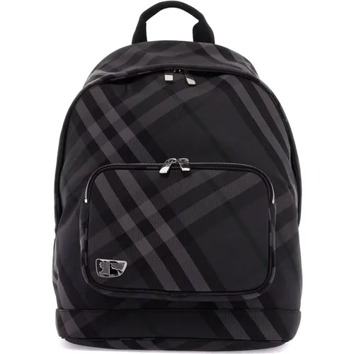 Gerippter Grid Rucksack mit Karomuster - Burberry - Modalova