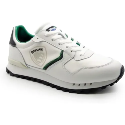 Weiße und grüne Ledersneakers S4Dixon02 - Blauer - Modalova