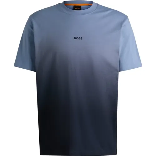 Gradient Dip-Dye Logo T-Shirt , male, Sizes: L - Hugo Boss - Modalova