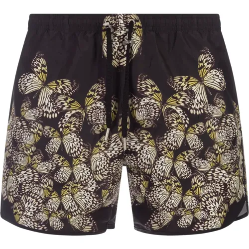 Black Butterfly Swimwear Mesh Pocket , male, Sizes: XL, M, S, L - Neil Barrett - Modalova