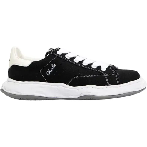 Schwarze Canvas Low-Top Sneakers Schnürung , Herren, Größe: 42 EU - Mihara Yasuhiro - Modalova