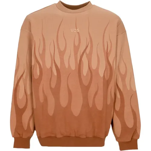 Flammen Leichter Crewneck Sweatshirt Terrakotta , Herren, Größe: S - VISION OF SUPER - Modalova