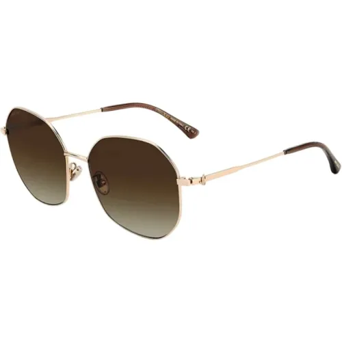 Goldene Metallsonnenbrille für Frauen - Jimmy Choo - Modalova