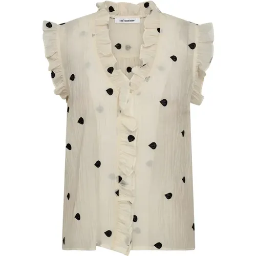 Dropcc Top Bluse mit Rüschen Details , Damen, Größe: M - Co'Couture - Modalova