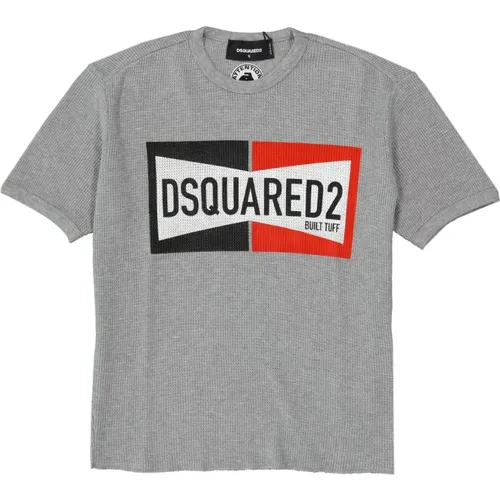 Zwei-Tone Logo T-Shirt , Herren, Größe: L - Dsquared2 - Modalova