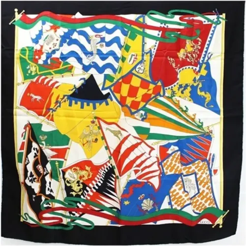 Pre-owned Multicolored Silk Scarf , female, Sizes: ONE SIZE - Gucci Vintage - Modalova