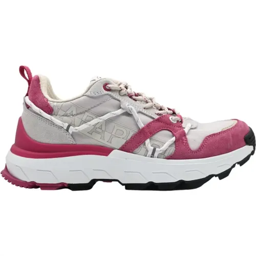 Stylische Sneakers in Weiß und Pink , Damen, Größe: 37 EU - Napapijri - Modalova