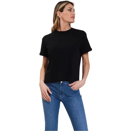 T-Shirt mit Rundhalsausschnitt und umgeschlagenen Ärmeln , Damen, Größe: XL - Gran Sasso - Modalova
