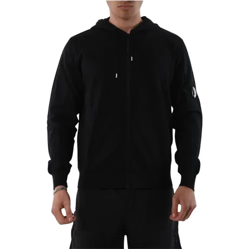 Cotton Hoodie with Zipper and Goggle Detail , male, Sizes: M, 2XL, XL - C.P. Company - Modalova