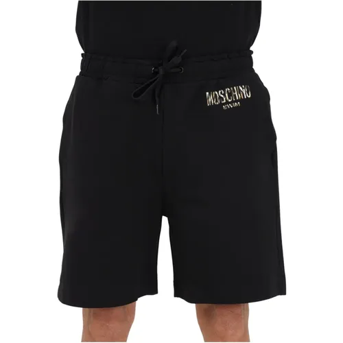 Spotted Logo Print Shorts , male, Sizes: L, XL, M, S - Moschino - Modalova