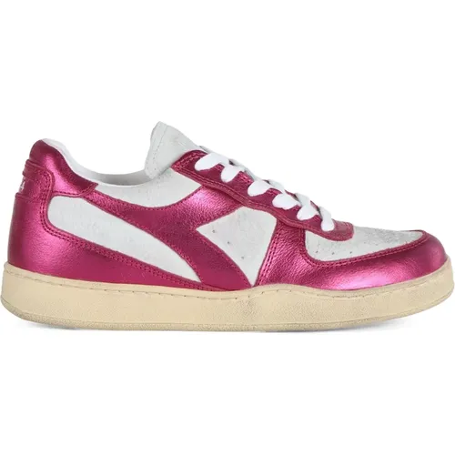 Metallic Low Top Leather Sneakers , female, Sizes: 2 UK, 4 1/2 UK, 1 1/2 UK, 3 UK, 2 1/2 UK, 3 1/2 UK - Diadora - Modalova