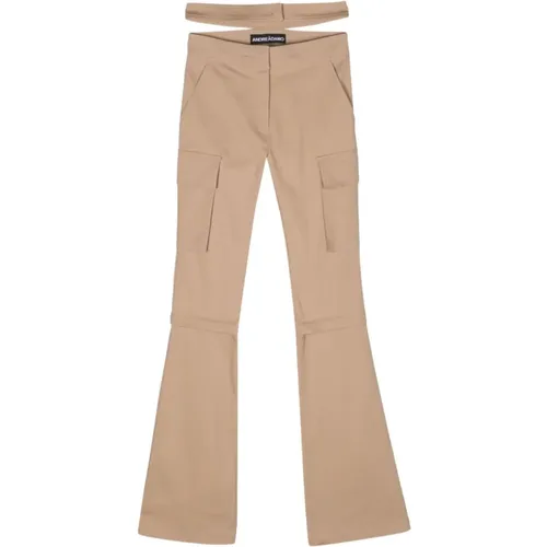 Flared Trousers with Detachable Panels , female, Sizes: XS - Andrea Adamo - Modalova