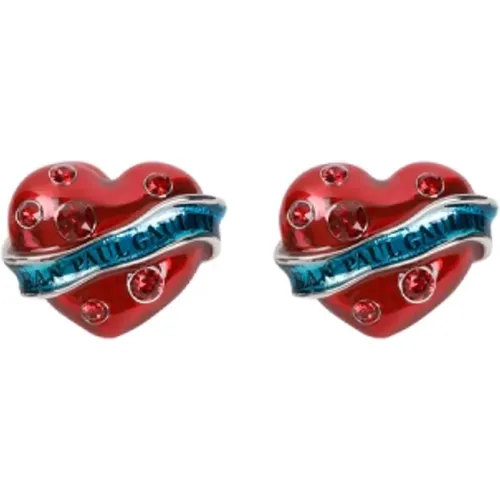 Heart Earrings Metallic Ss24 , female, Sizes: ONE SIZE - Jean Paul Gaultier - Modalova