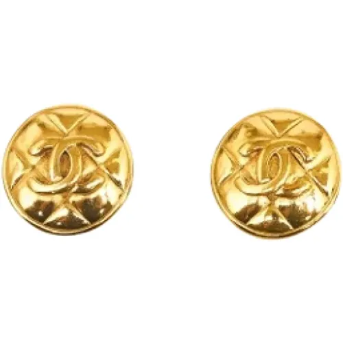 Pre-owned Gold earrings , female, Sizes: ONE SIZE - Chanel Vintage - Modalova