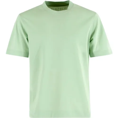 Grünes Aqua Jersey Piquet T-Shirt , Herren, Größe: XL - Circolo 1901 - Modalova