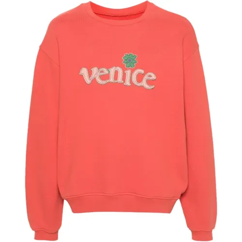 Venice Crewneck Sweatshirt in Rot , Herren, Größe: L - ERL - Modalova