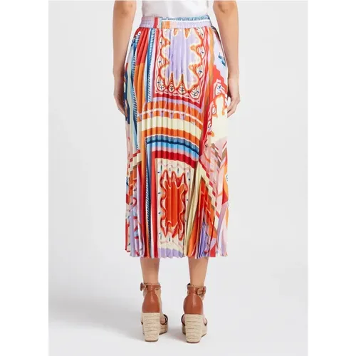 Pleated Midi Skirt - Printed , female, Sizes: M - Suncoo - Modalova