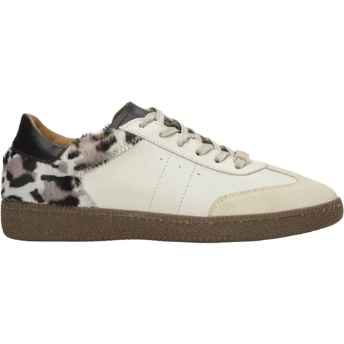 Animal Print Leder Sneakers , Damen, Größe: 38 EU - Estro - Modalova