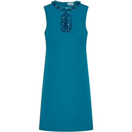 Turquoise Floral Cut-Out Dress , female, Sizes: S, M, L - P.a.r.o.s.h. - Modalova