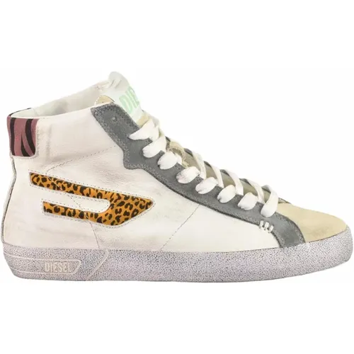 Leather Sneakers with Rubber Sole , female, Sizes: 7 UK, 8 UK, 3 UK, 6 UK - Diesel - Modalova