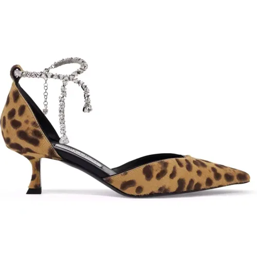 Animal Print Crystal Strap Heels , female, Sizes: 7 UK, 8 UK, 3 UK, 6 UK - Jimmy Choo - Modalova