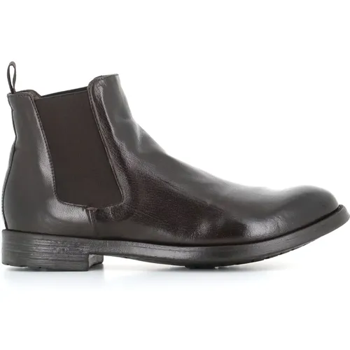 Ebony Chelsea Leather Boot , male, Sizes: 9 UK - Officine Creative - Modalova