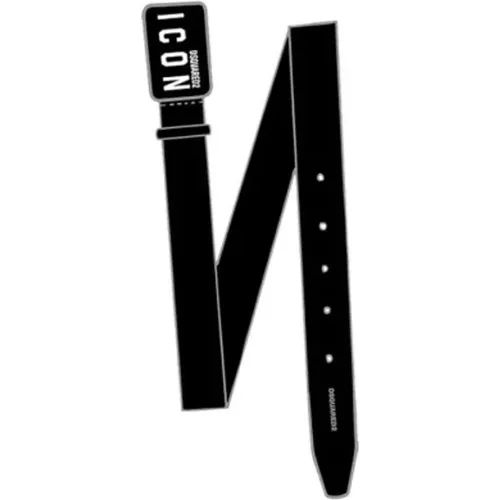 Leather Icon Buckle Belt , male, Sizes: XL - Dsquared2 - Modalova
