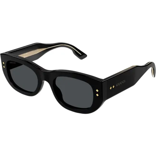 Rectangular Narrow Frame with Bold Volume and Texture , unisex, Sizes: 51 MM - Gucci - Modalova