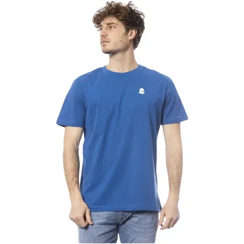 Blau Logo Print Baumwoll T-Shirt , Herren, Größe: M - Invicta - Modalova