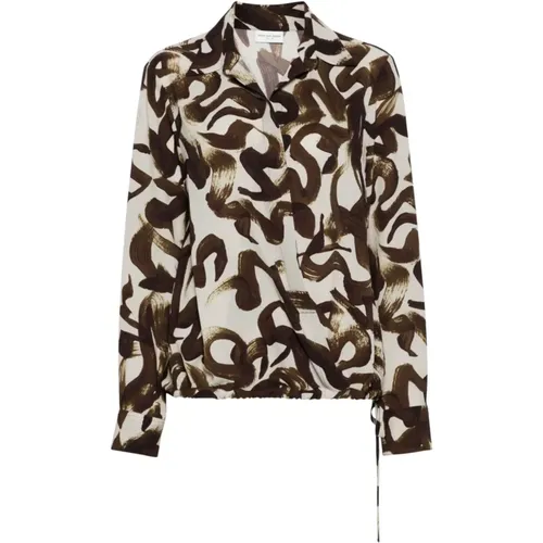 Krepp-Textur Wrap-Shirt mit handgemaltem Print - Dries Van Noten - Modalova