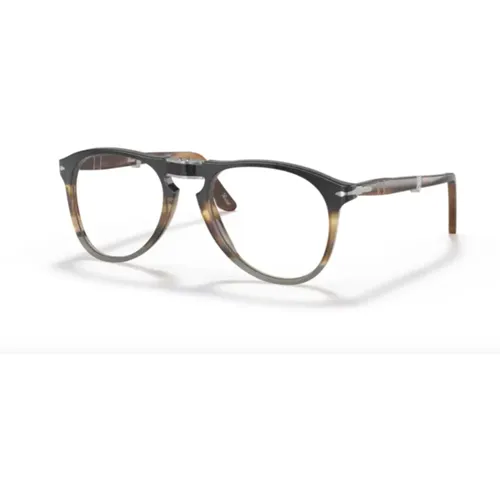 Faltbare optische Brille in Schwarz gestreift Braun Grau , Damen, Größe: M - Persol - Modalova